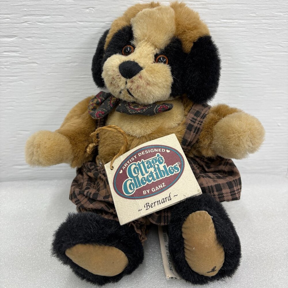 Ganz Cottage Collectibles "Bernard" Saint Bernard dog plush from 1995.
